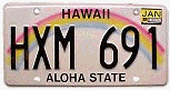 Hawaii Licence Plate